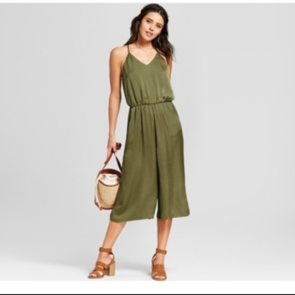 Xhilaration olive green jumpsuit NWT
